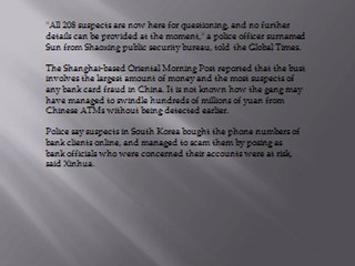 Massive Bank Card Scam Leads to Over 200 Arrests