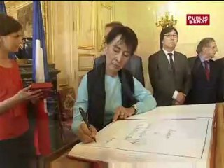 Aung San Suu Kyi clôt sa tournée européenne au Sénat