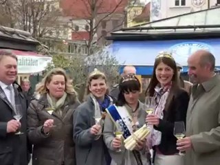 „Spargel liebt Silvaner" Fränkische Weinkönigin Melanie Dietrich @ Viktualienmarkt