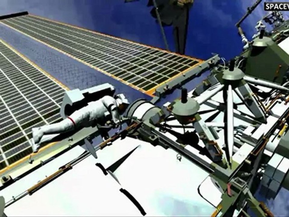 [STS-134] EVA 2 (Spacewalk) Details with CGI Graphics