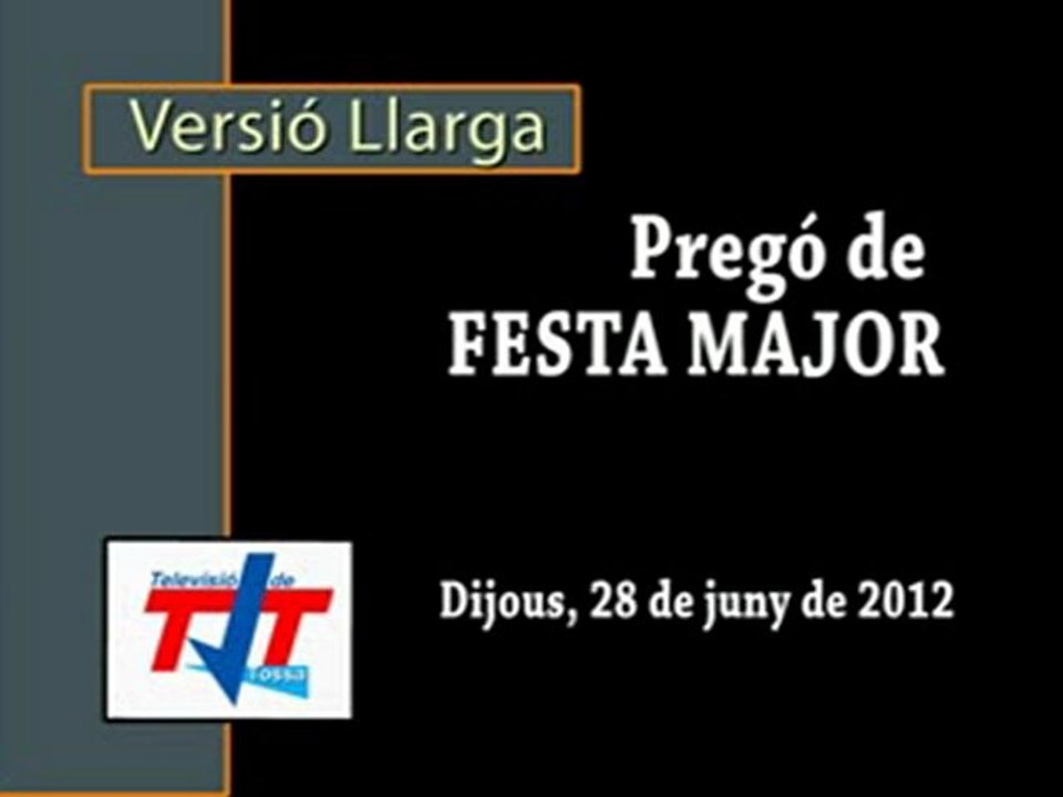 Prego de Festa Major 2012