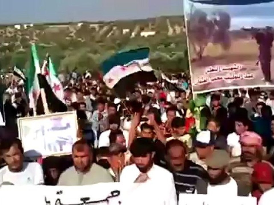 Syria فري برس ادلب   كفرروما    جمعة واثقون بنصر الله 29 6 2012 Idlib
