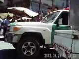 Syria فري برس  حلب عصابات الأمن عند دوار الشعار29 6 2012 Aleppo