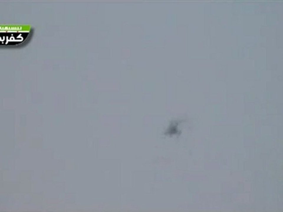 Syria فري برس ريف دمشق كفربطنا حوامة حربية تقصف بشكل عشوائي29 6 2012 Damascus