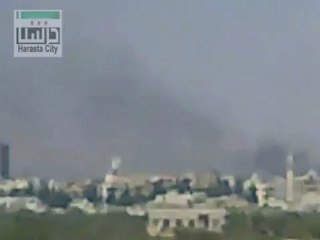 Descargar video: Syria فري برس ريف دمشق حرستا تصاعد أعمدة الدخان من جهة دوما29 6 2012 Damascus