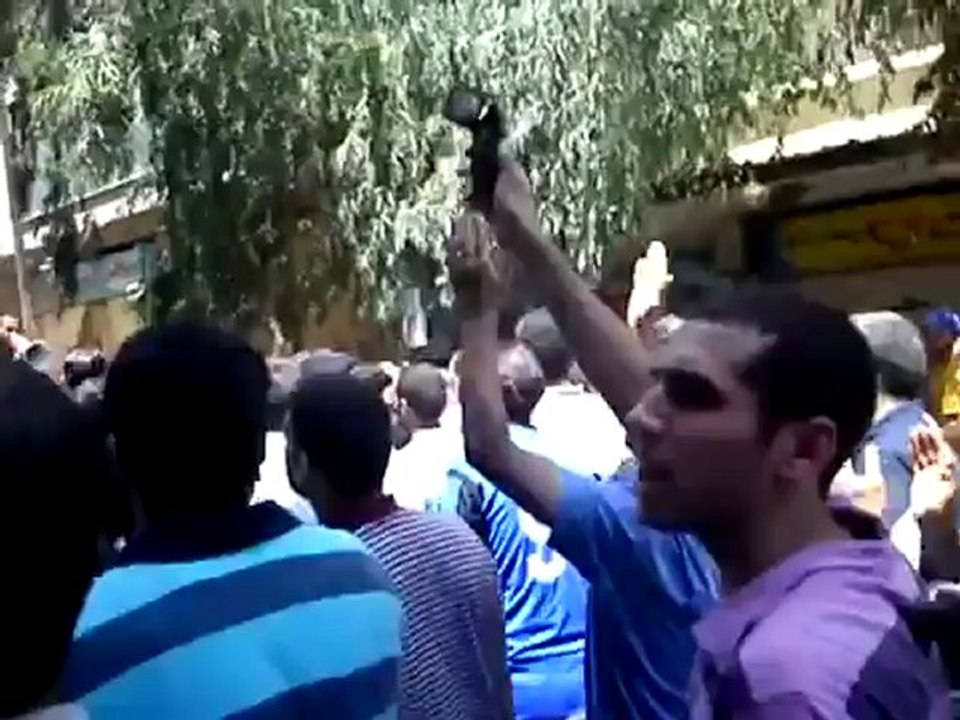 Syria فري برس ريف دمشق   قدسيا مظاهرة حاشدة عقب صلاة الجمعة 29 6 2012 Damascus