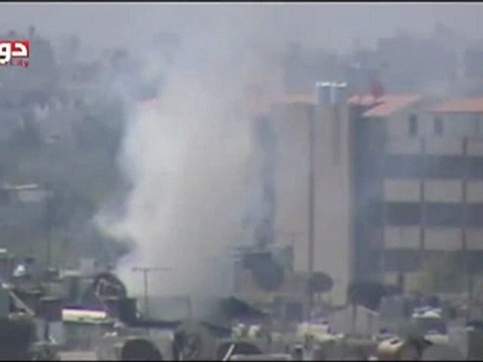 Syria فري برس  ريف دمشق دوما سحب الدخان الابيض نتيجة القصف على المدينة منذ الصباح 29 6 2012 Damascus