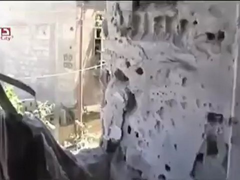 Syria فري برس ريف دمشق دوما قصف للمنازل واثار الخراب الكبير فيها 29 6 2012 Damascus