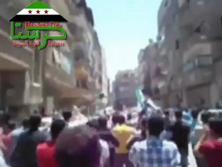 Syria فري برس   ريف دمشق حرستا  مظاهرة جامع الرحمن جمعة واثقون بنصر الله 29 6 2012 Damascus