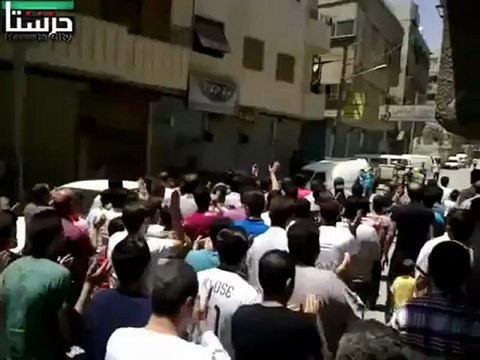 Syria فري برس ريف دمشق حرستا جمعة واثقون بنصر الله 29 6 2012 Damascus