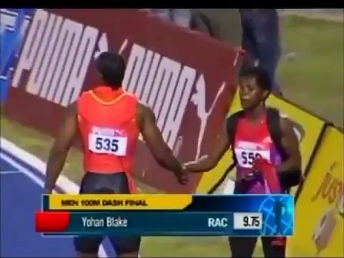 Yohan Blake Beats Usain Bolt In 100m, image size:1440x1080