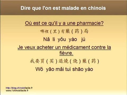 Cours de chinois - Comment dire qu'on est malade en chinois
