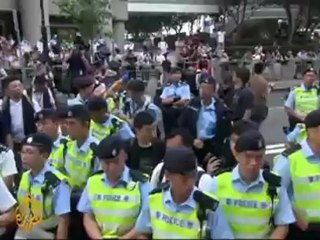 Protests against Hu Jintao’s Hong Kong visit