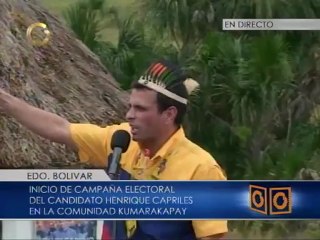 Descargar video: Capriles inició la campaña electoral en Santa Elena de Uairén