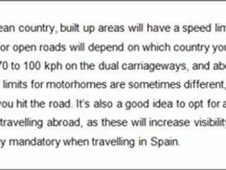 Advice about driving your Motorholme around Europe