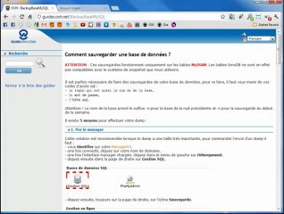 Backup Base MySQL avec PHP OVH