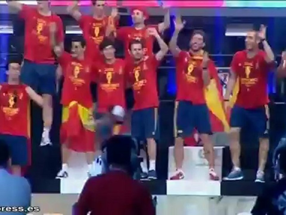 La selección española llega a Cibeles