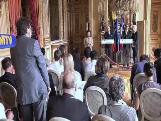 Laurent Fabius et son homologue allemand Guido Westerwelle (03.07.12)