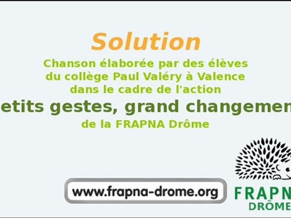 Chanson Solution FRAPNA Drôme