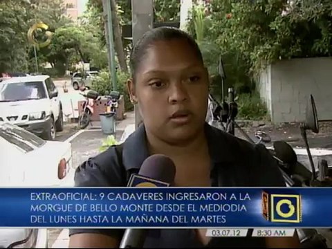 Extraoficial: Nueve cadáveres ingresaron a la morgue de Bello Monte desde el mediodía del lunes