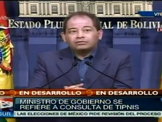 Bolivia espera dialogar con líderes indígenas: ministro