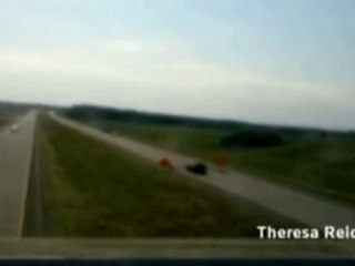 Buckled road sends car airborne