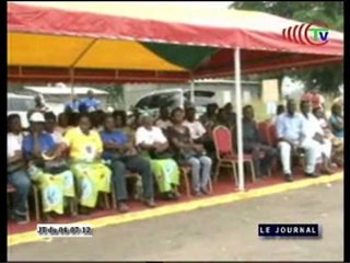 Pose de la 1ère pierre pour la construction des logements à Edou