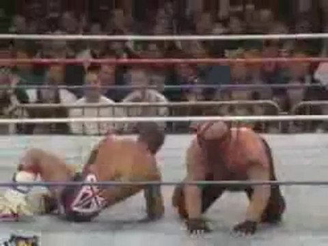 WWF Wrestlemania 13 - Owen Hart and British Bulldog vs Mankind and Vader