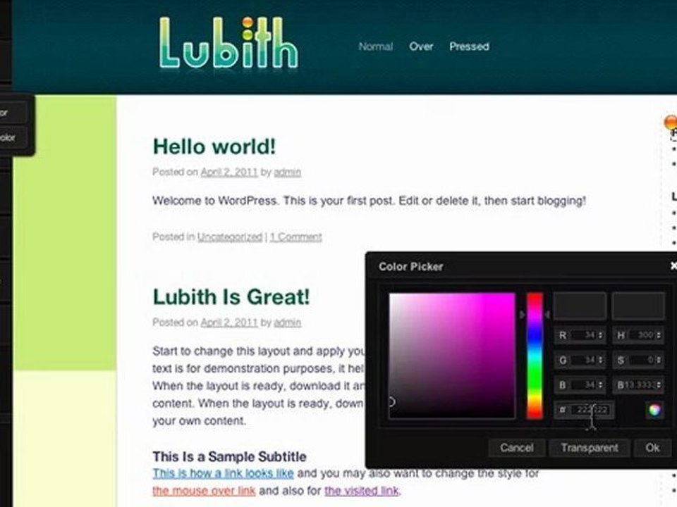 Creating a Wordpress Theme in 7 Minutes with Lubith