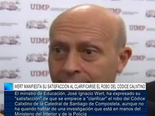 Wert manifiesta su satisfacción al clarificarse el robo del Códice Calixtino