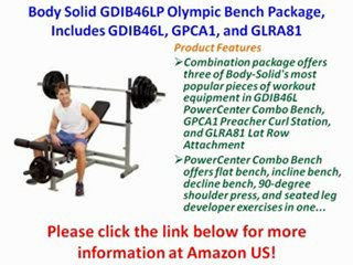 FOR SALE Body Solid GDIB46LP Olympic Bench Package, Includes GDIB46L, GPCA1, and GLRA81