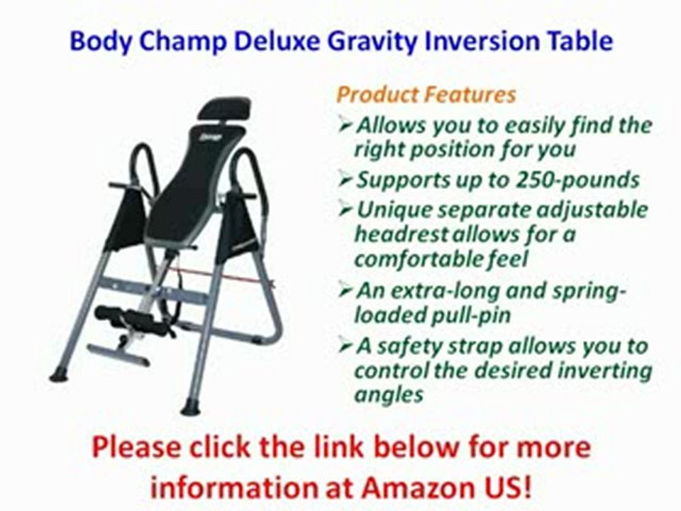 NEW Body Champ Deluxe Gravity Inversion Table