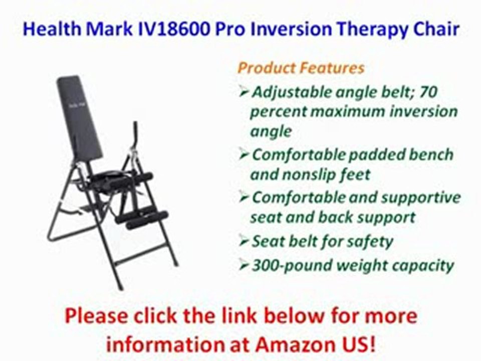 NEW Health Mark IV18600 Pro Inversion Therapy Chair