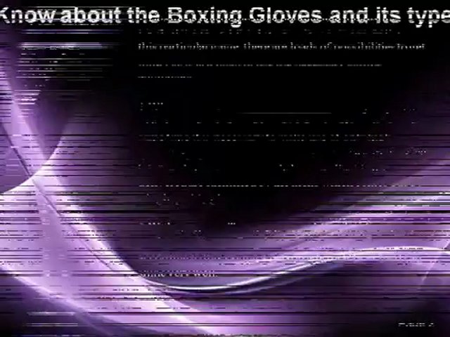 Know about the Boxing Gloves and its types