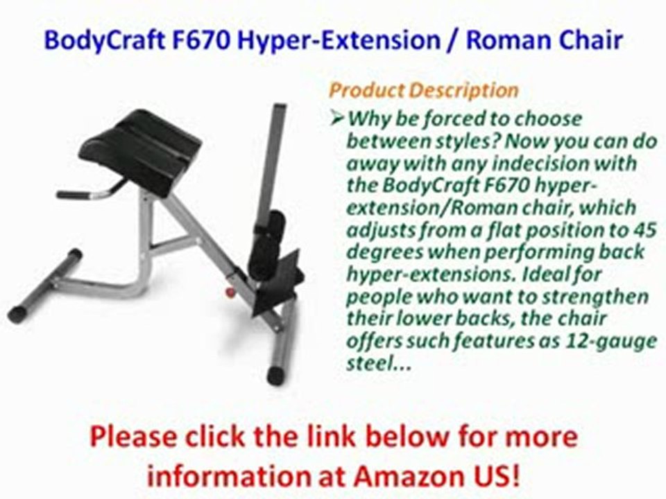 BodyCraft F670 Hyper-Extension  Roman Chair