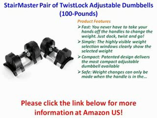 FOR SALE StairMaster Pair of TwistLock Adjustable Dumbbells (100-Pounds)