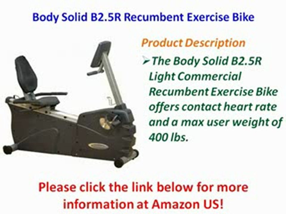 Body Solid B2.5R Recumbent Exercise Bike Best Price