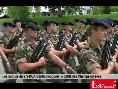 Entraînement au défilé du 27e BCA de Cran-Gevrier