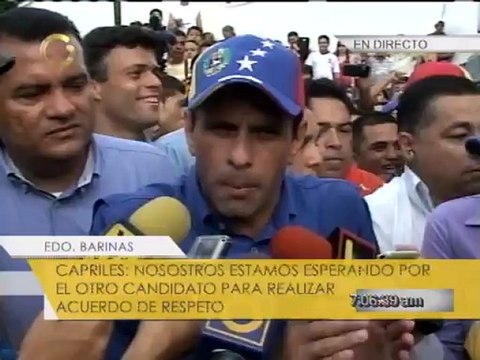 Capriles: Estamos esperando por el otro candidato para firmar un acuerdo