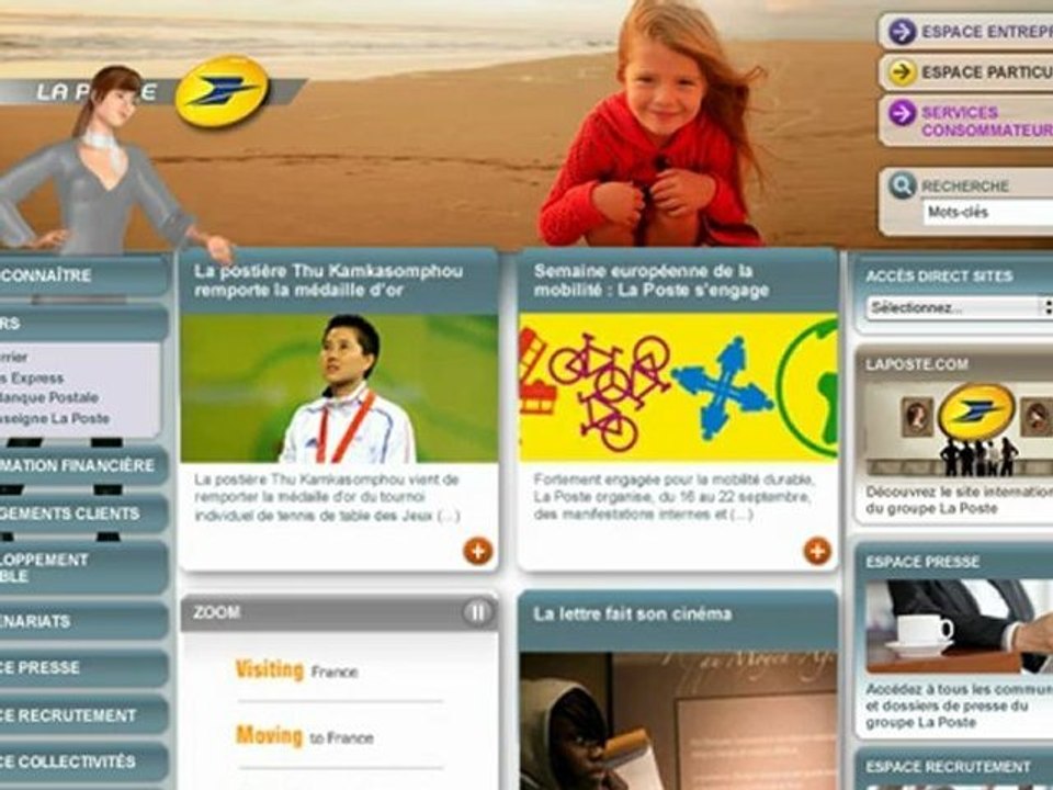 Présentation du site laposte.fr (2009)