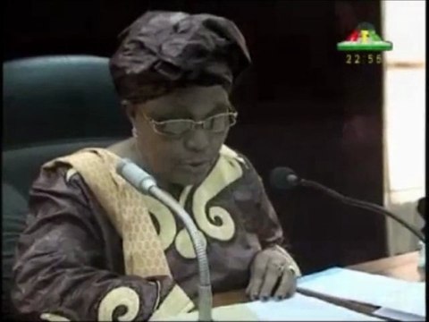 Kerfalla Yansané, ministre des finances et Mohamed Lamine FOFANA, ministre des mines; devant le CNT