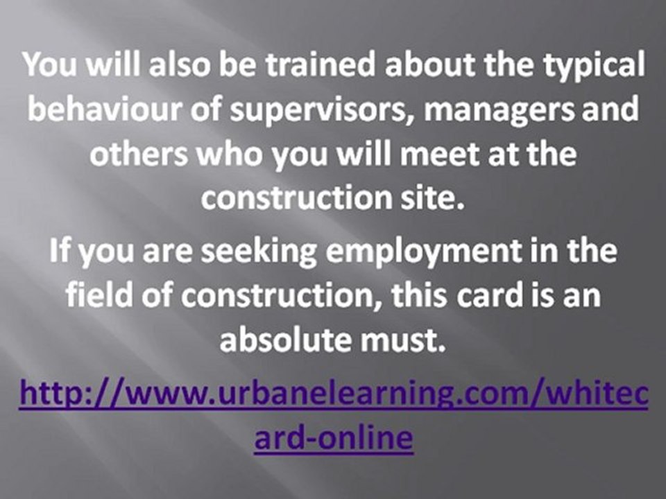 White Card Training