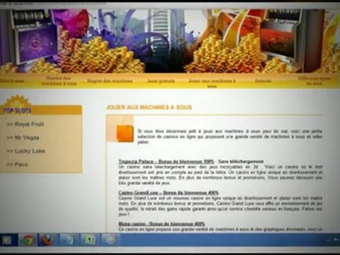 Machine à sous et jeux de machines à sous en ligne