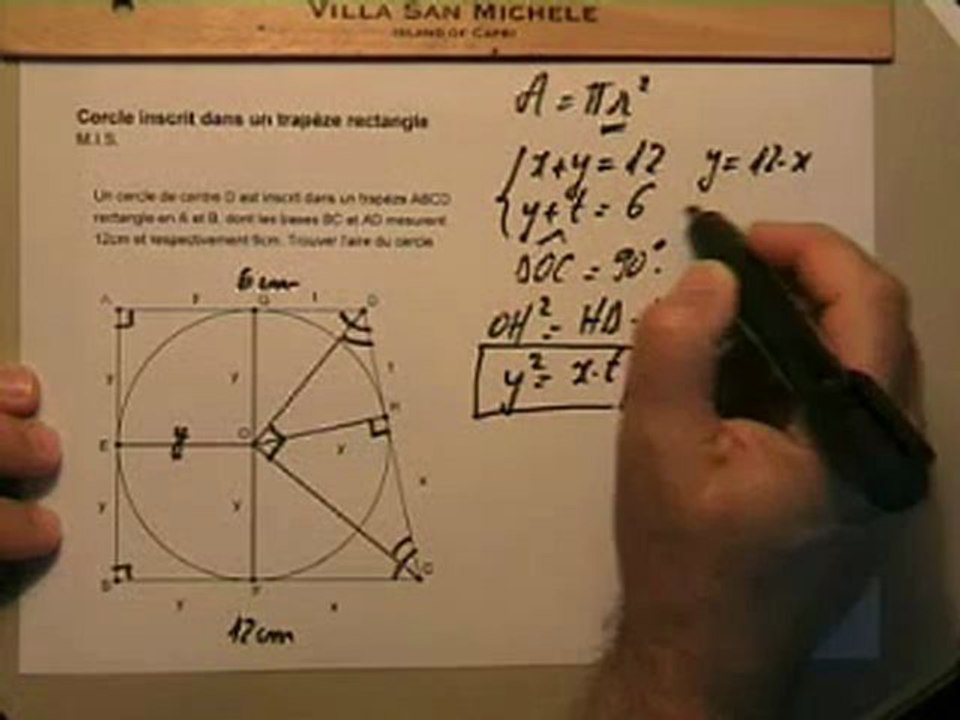 115.Cercle inscrit dans un trapèze