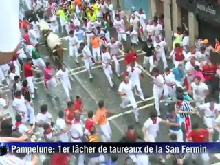 Tauromachie: premier "encierro" de la San Fermin à Pampelune