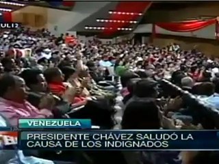 Chávez saluda causa de los indignados del mundo