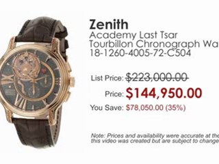 BUY NOW Zenith Academy Last Tsar Tourbillon Chronograph Men's Watch 18-1260-4005-72-C504