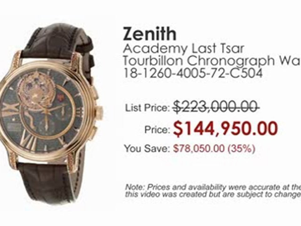 BUY NOW Zenith Academy Last Tsar Tourbillon Chronograph Men's Watch 18-1260-4005-72-C504