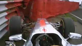 F1 2011 - R12 - Hamilton onboard crash Spa