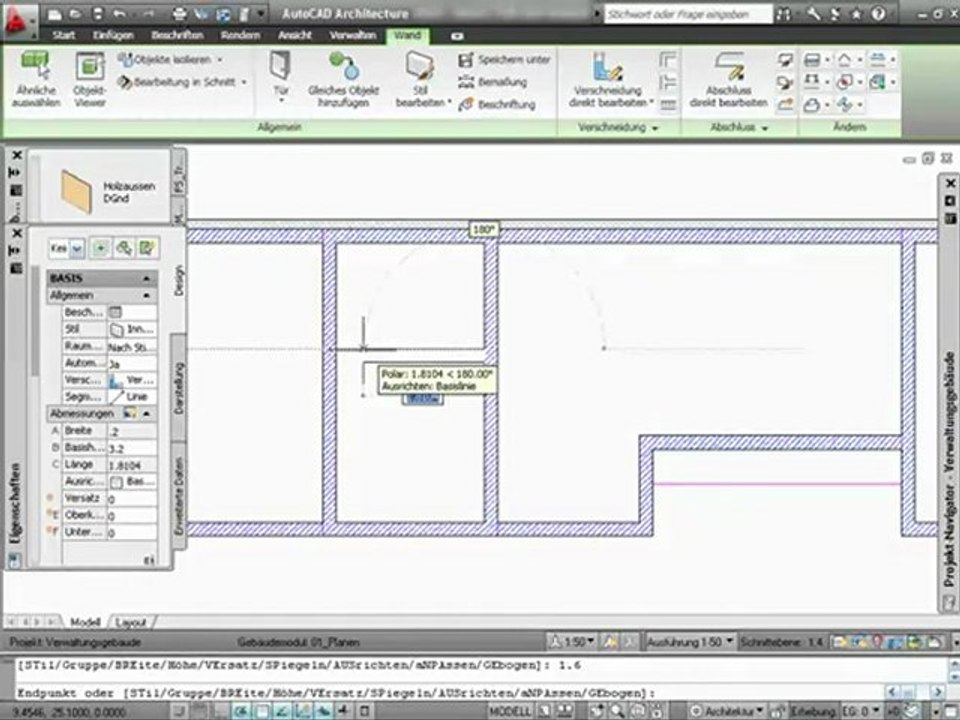 AutoCAD Architecture - Tutorial 01_15 - intelligente Wände (hq FLV)